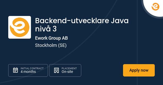 Backend-utvecklare Java nivå 3