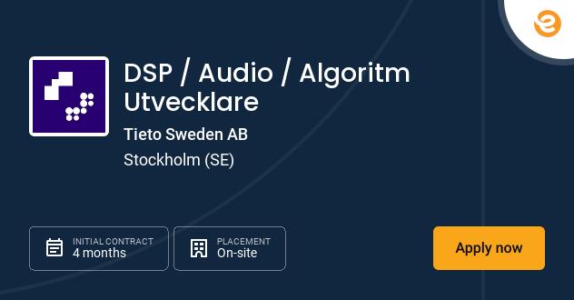 DSP / Audio / Algoritm Utvecklare