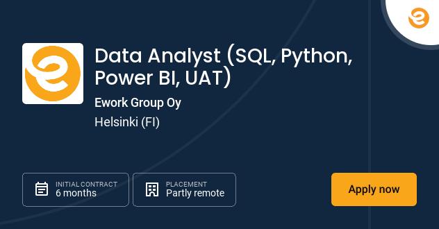 Data Analyst (SQL, Python, Power BI...