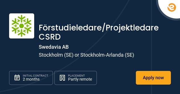Förstudieledare/Projektledare CSRD