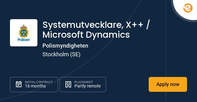 Systemutvecklare, X++ / Microsoft D...