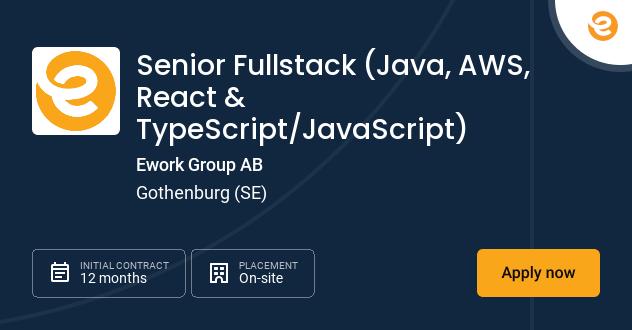Senior Fullstack (Java, AWS, React...